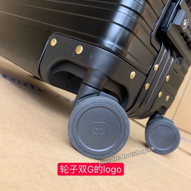 Gucci古馳古奇鋁合金旅行箱 GUCCl專利雙排萬向靜音飛機輪拉杆箱 gdx1243